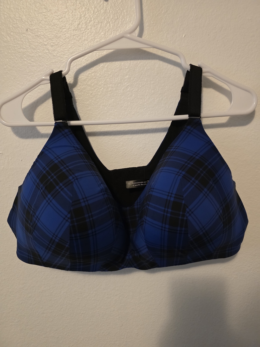 Torrid Blue Plaid Wireless Bra - 42DD